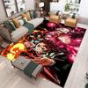 Demon Slayer Tanjiro Nezuko Theme Living Room Carpet Flame Effects Character Designs Large Area Rug for Anime Fans Home Decor