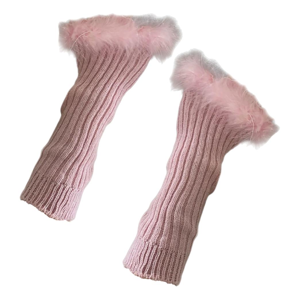 Mädchen Handschuhe Handgelenkwärmer Handschuhe Feder für Halloween Fingerlose Handschuhe Handgelenkwärmer Ärmel Winter für Teenager