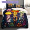 Ocean Stained Glass Window  Pattern Bedding Quilt Set Quilt Cover Pillowcase Home Decoration  Gift (1 * duvet cover + 2 * pillowcase, without core)
