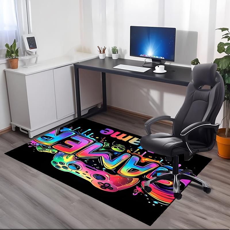 Custom Name Game Controller Printed Carpet, for Office Chair Living Room Bedroom Kitchen Room Decor Gifts.