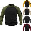 Men's Stand-up Collar Sweatshirt: Spring/Autumn, Loose Fit, Color Block, Warm, Breathable, Tactical Outdoor Wear