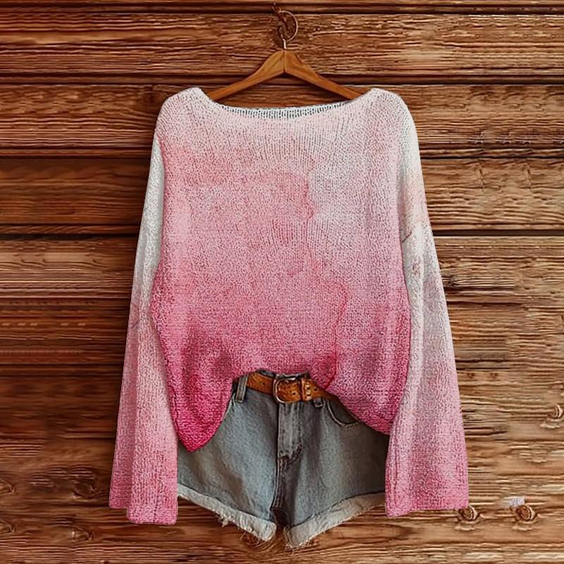 Womens Loose Long Sleeve Knit Sweater 3D Print Halloween Casual Top