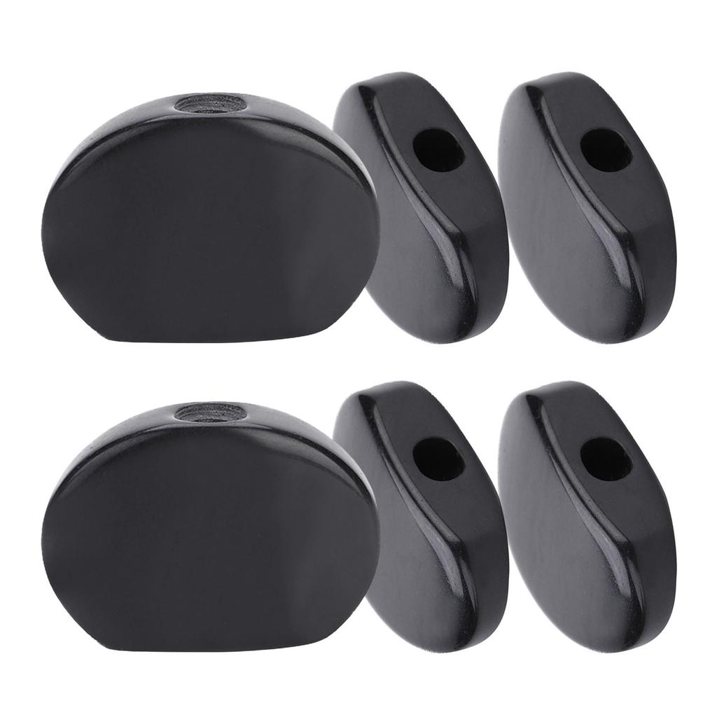 6 Pcs Guitar Tuning Peg Buttons Oval Black Machine Head Buttons Guitar Replacement Parts Instrument Accessory