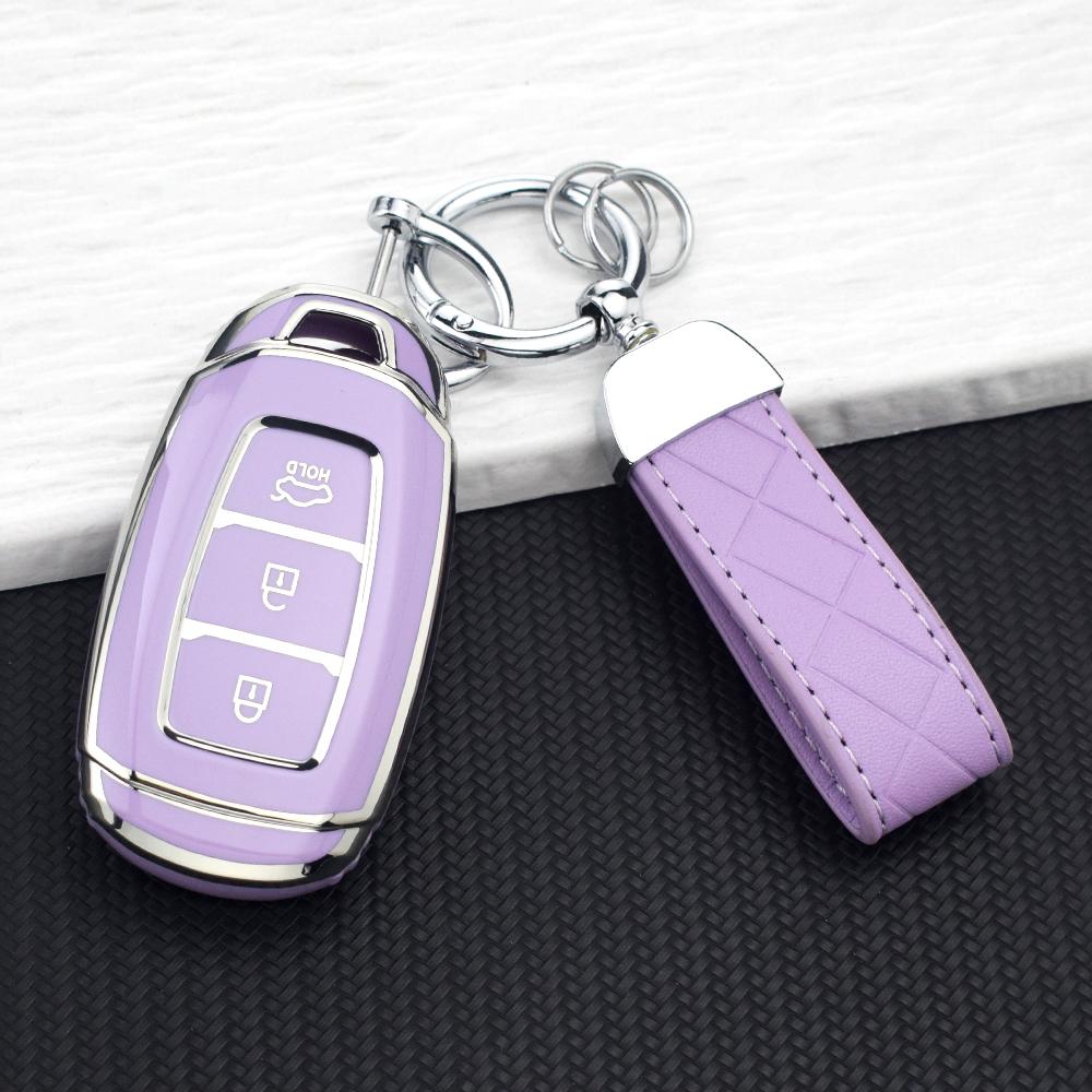 3/4/5 Buttons TPU Key Case Fob for Hyundai Santa Fe KONA I30 Accent Ix35 Encino Solaris Azera Grandeur Ig Palisade Key Chain Set