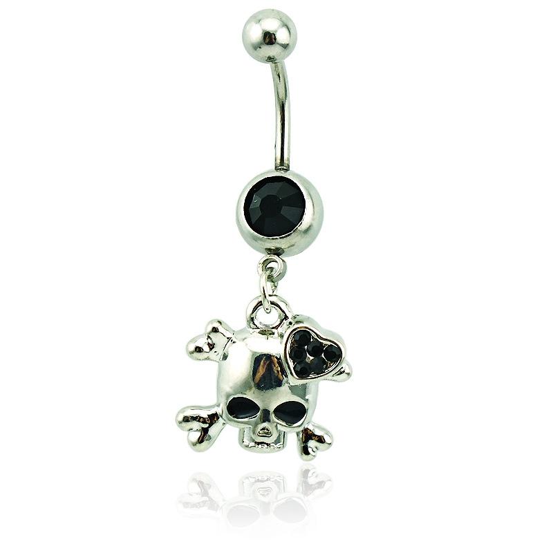 Accessori Grunge Anelli Ombelico Teschio Charms Punk Scheletro di Cristallo Piercing Corpo Zircone Goth Moda Coreana Zircone