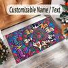 Hearts Theme Crystal Velvet Floor Rug Personalized Custom Name Text Warm Carpet Home Decoration