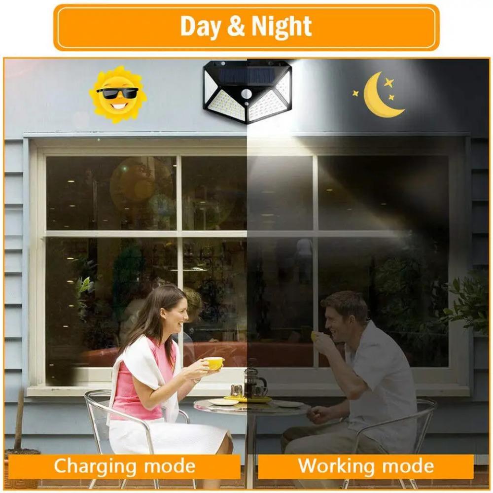 Lighting IP65 Outdoor Solar Sun Power Energy Garden Lamp 100 LED Waterproof PIR Motion Sensor Yard Street Wall Lights Decoration