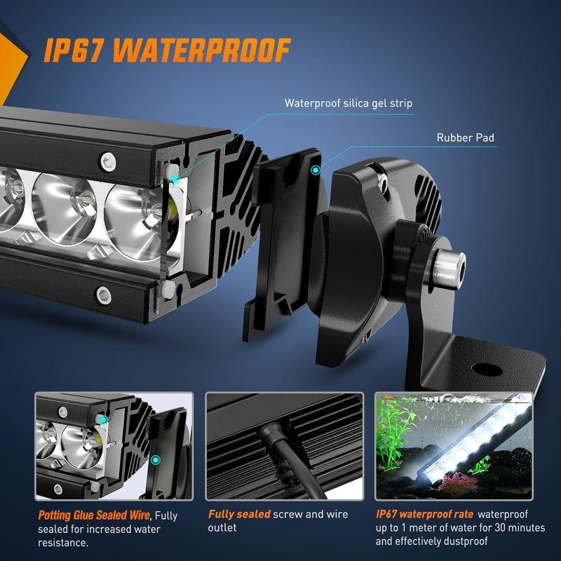 Nilight Led Light Bar Super Slim 2Pcs 11Inch 50W Flood 5000LM 3D Driving Fog Off Road Lights Work Light Pods for Trucks Pickup SUV ATV UTV Boat 4x4