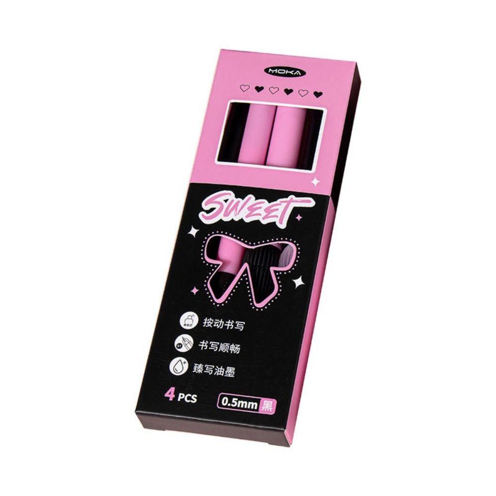 

4PCS/Set 0.5mm Black Ink Neutral Pen Sweet Love Series Writing Tool Office Signature Pen Students 02