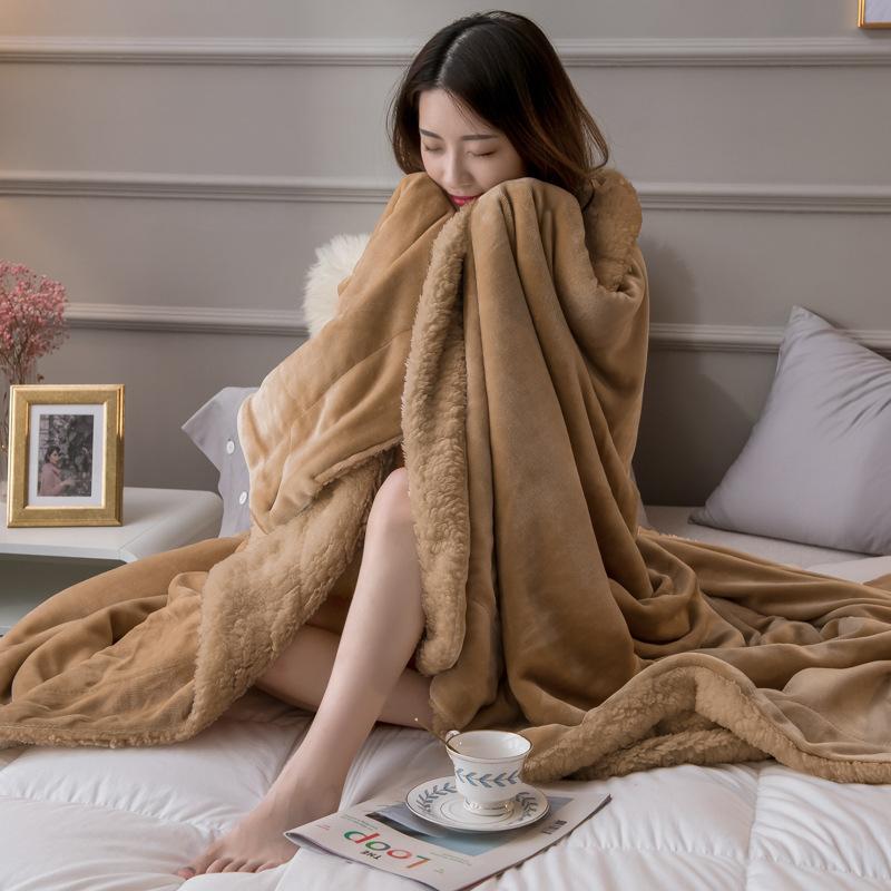 Throw Blanket Keep Warm Winter Bed Blankets Double Sided Super Soft Fluffy Lightweight Fleece Blanket Blanket for Office Home