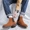 Mens Casual Chelsea Boots Breathable Cow Suede Leather Shoes Party Banquet Dress Cowboy Ankle Boot Spring Autumn Short Botas Man