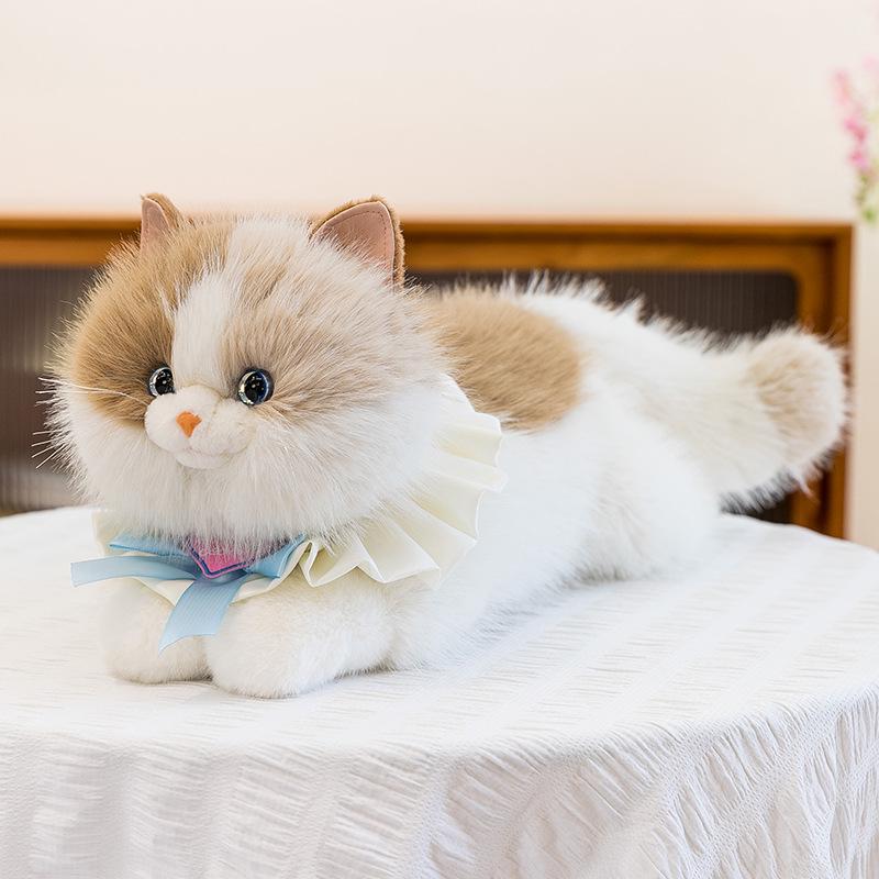 Three-Color Cat Plush Doll: Meows When Pressed, Creative Backpack Accessory for Women 40cm 0.41kg