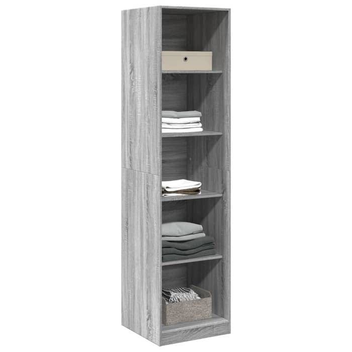 VidaXL Garde-robe gris sonoma 50x50x200 cm bois d'ingénierie, armoire de rangement, organisateur de garde-robe, armoire, 3307716