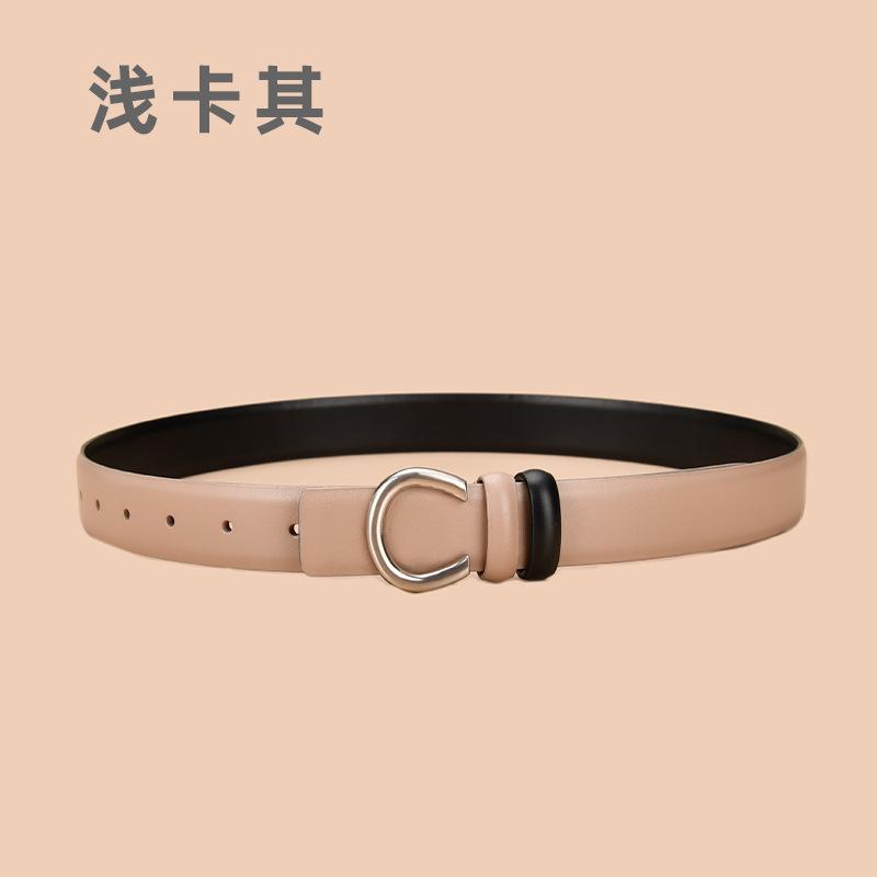 Vier Jahreszeiten Verfügbar Neuer Damenleder Gürtel Doppelseitig Verfügbar Kuhgürtel Damengürtel Handgefertigter Ledergürtel Hosengürtel