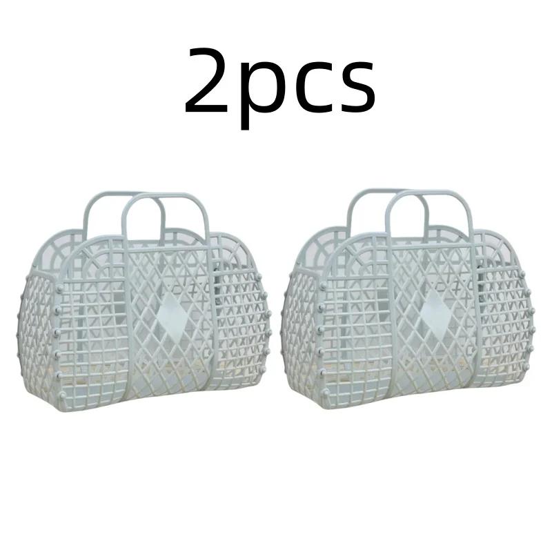 Detachable Shower Basket Plastic Bath Basket Bathroom Hollow Wash Storage Basket Shopping Basket