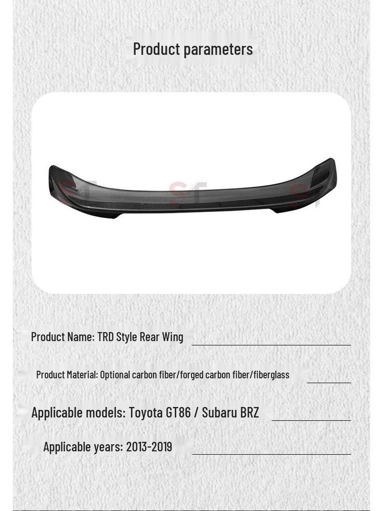 TRD Style Carbon Fiber Rear Spoiler Ducktail for Toyota GT86/Subaru BRZ – Tail Lip Stabilizer