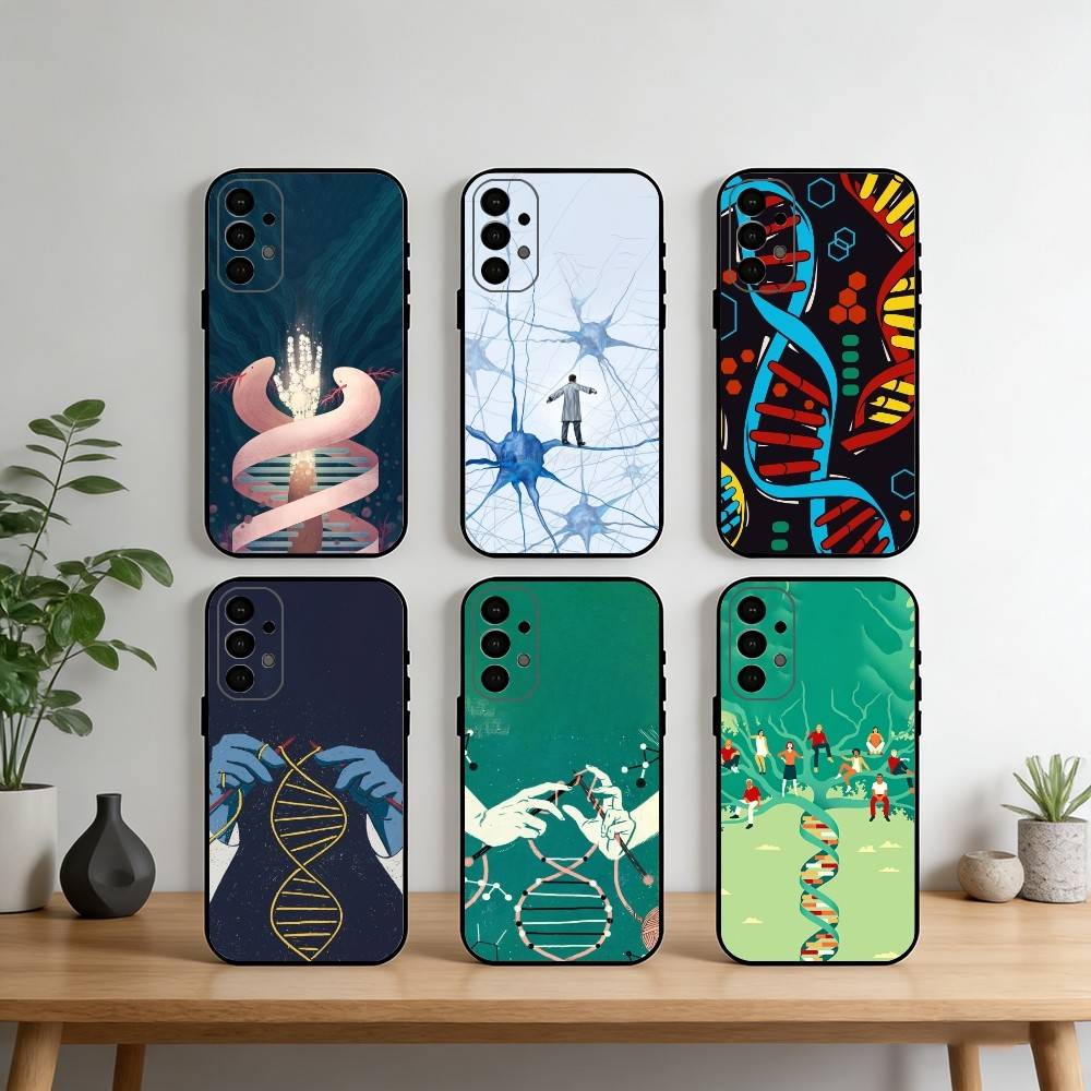 Science DNA Biology Phone Case For Samsung S25,S24,S21,S22,S23,S30,Ultra,S20,Plus,Fe,Note,10,9,5G Black Cover
