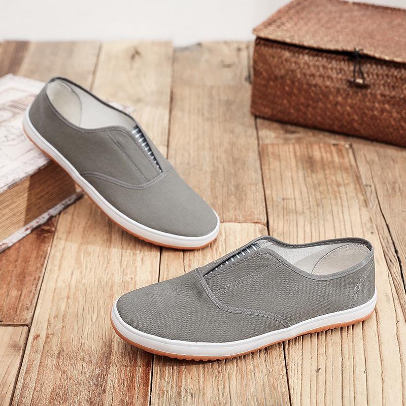 

Old Beijing cloth shoes deck shoes round head casual black low-top solid color cotton cloth wear-resistant non-slip cloth shoes work shoes 45