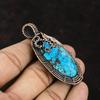 Tibetischer Türkis Kupferanhänger Kupferdraht umwickelter Anhänger Edelsteinanhänger Türkisschmuck Geschenk für Mutter Handgefertigter Drahtwickelschmuck