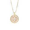 Nidin Vintage Flower Design Round Pendant For Women Light Luxury Zircon Inlaid Lucky Choker Necklace Fashion Jewelry Fine Gifts