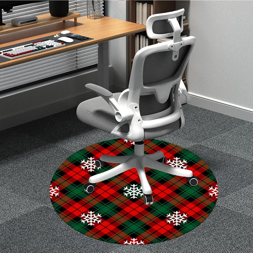 

1pc Christmas Snowflake Pattern Carpet for Office Non-Slip, Round Carpet, Soft & Comfortable, Carpet for Office, Round Floor Mat yy251225148 80cm by 80cm