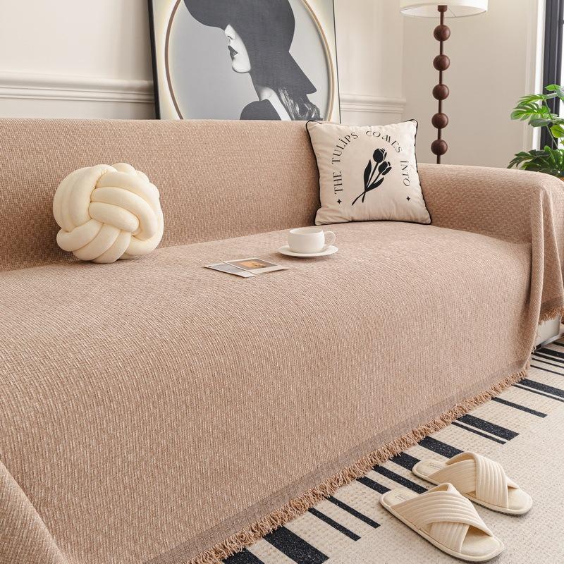 

Solid Color Sofa Throw Blanket Non-slip Sofa Slipcovers Pets Kids Dust-proof Couch Armchair Covers Camping Picnic Blankets Home 180x130cm S