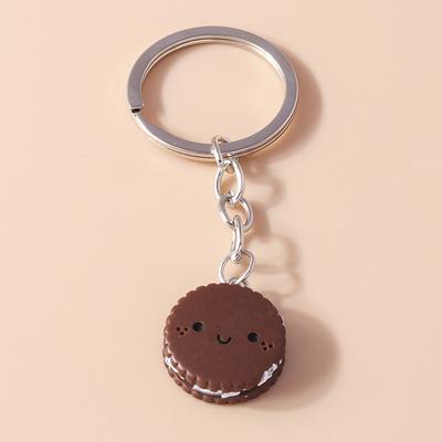Portachiavi Cibo 3D Cartone Animato Adorabile Ciambella Biscotti Cioccolato Gelato Portachiavi per Portachiavi Auto Ciondolo Borsa Gioielli Fai-da-te Regali