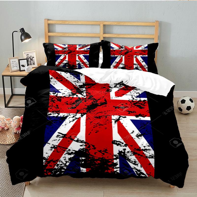 British Flag Artwork 3PCS Bedding set,Ideal for 1pc Duvet Cover And 2pcs Pillowcases Perfect for Fan gift,Ideal for Bedroom, Dormitory