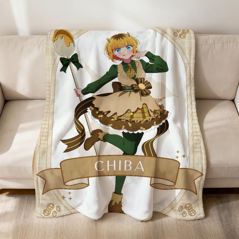 Anime Cute Manga O-oshi No Ko Fanart Flannel Soft Warm Plush Blanket Sofa Living Room Pet Hogar Bedroom Gift Home Car Portable