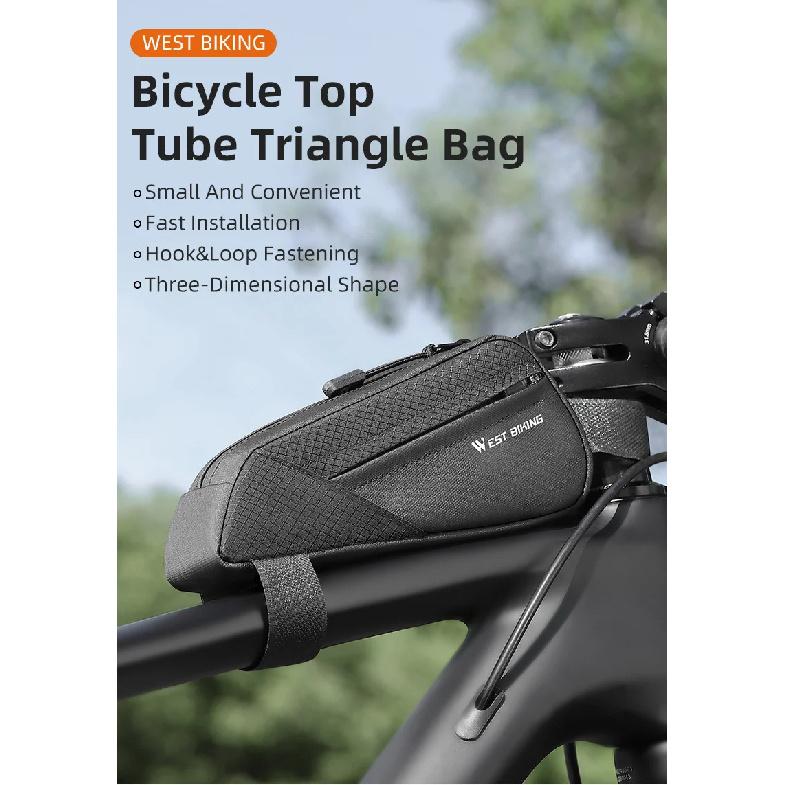 WEST BIKING Portable Bicycle Front Frame Bag Lightweight Mini Top Tube Bag 3D Shape Support Aero Cycling Bags Bike Accessories