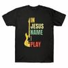 2025/Gitarre In Jesu Namen Spiele Ich Lustiges Vintage Retro Herren Schwarz T-Shirt Kurz S Unisex T-Shirt
