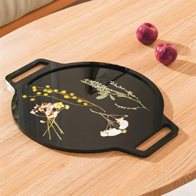 Food Grade Silicone Oval or Octagonal Handle Tray Mold Candy Serving Tray Mold for Resin Crafts and DIY Creation