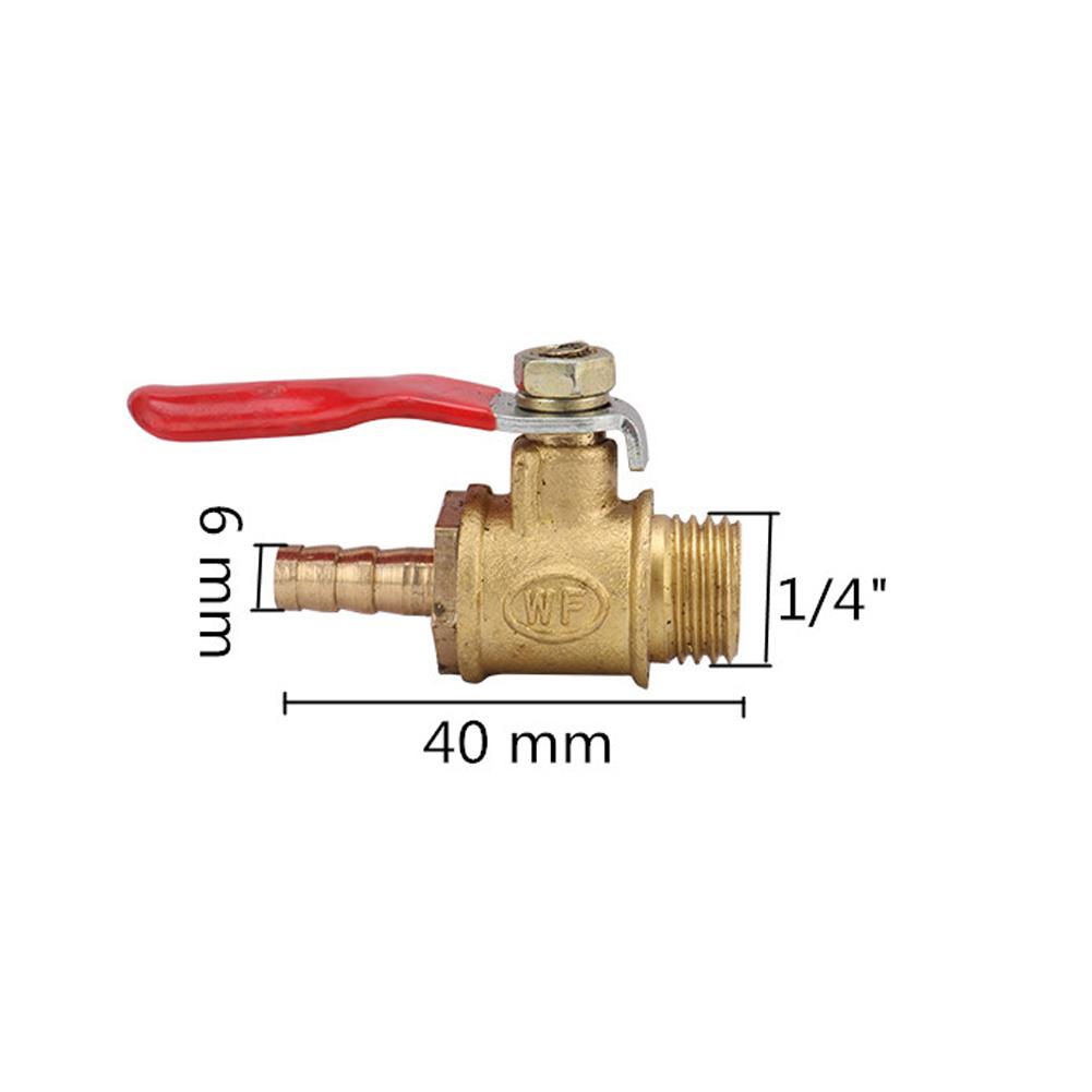 Messing Dorn-Kugelhahn 1/4 1/2 Außengewinde Verbinder Gelenk Kupferrohr Fitting Kupplung Adapter 8/10/12mm Schlauchtülle