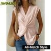 Blouses et Chemises Casual Sans Manches à Col en V pour Femmes