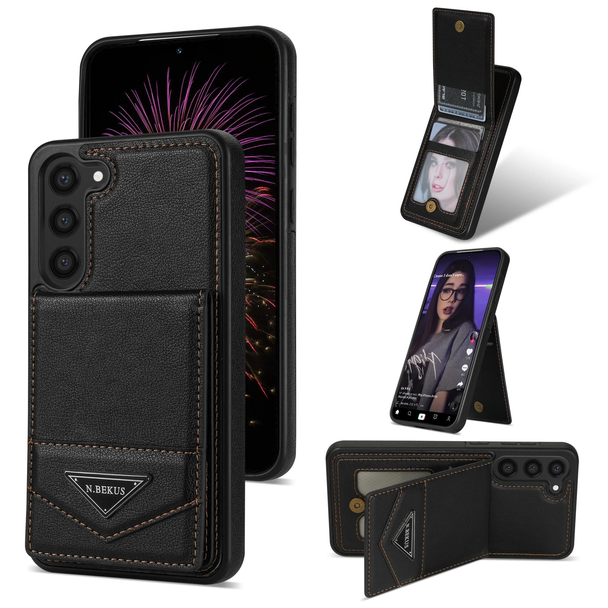 

Flip Wallet Case for Samsung S24 S23 Plus S22 Ultra S21 S20 FE A14 A54 A13 A53 A52 A51 Snap Magnetic Kickstand Phone Cover Samsung S23 Ultra чёрный