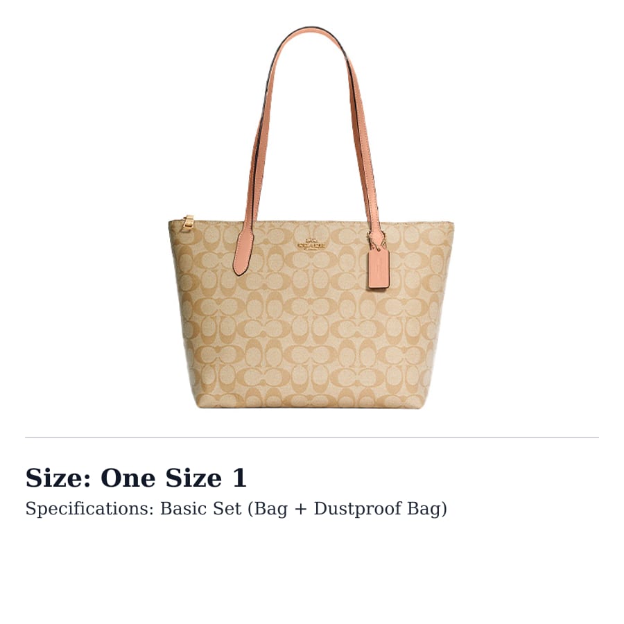 COACH Zip Top Tote Canvas With