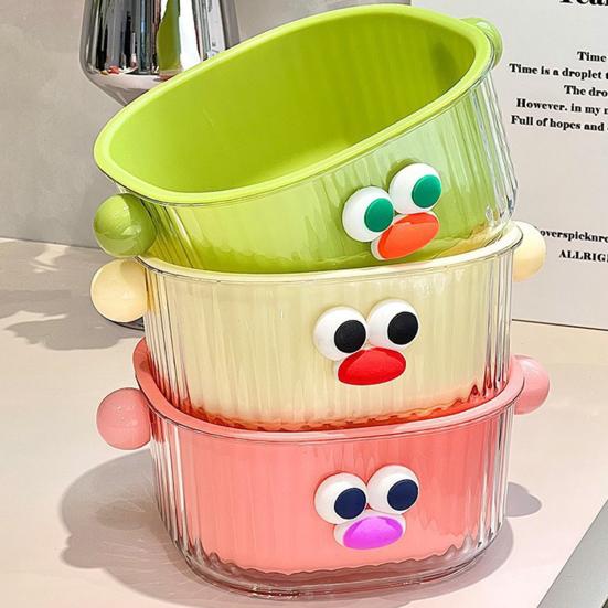 Drain Basket with Handle BPA Free Large Capacity Quick Drying Hollow Design Double Layer 2-in-1 Vegetable Fruit Washing Basket