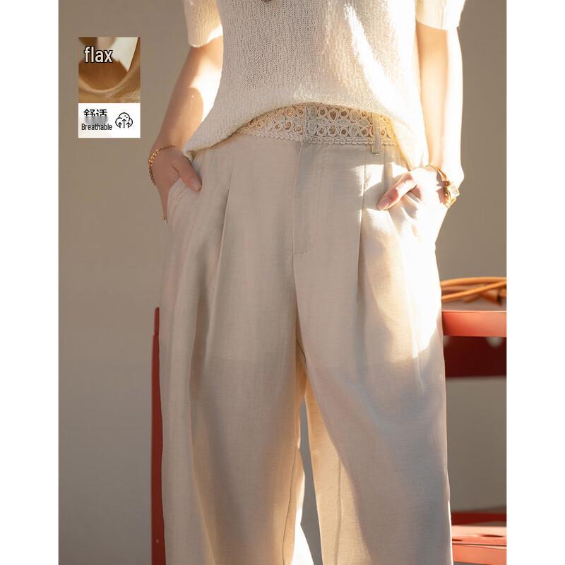 Широкие брюки Demana из смесового льна с высокой талией XL