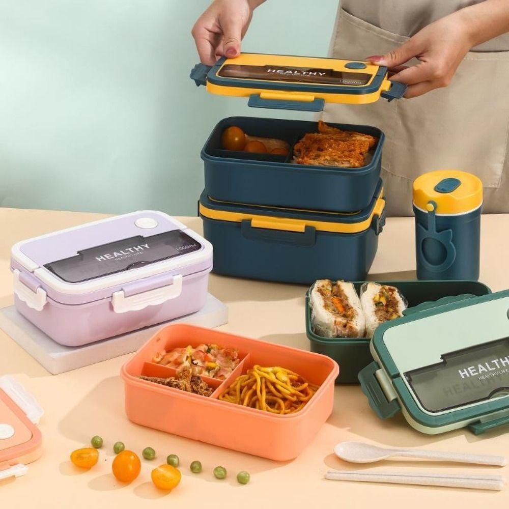 

Plastic Food Containers With Foldable Handle Food Box durable Lunchbox Fruit
