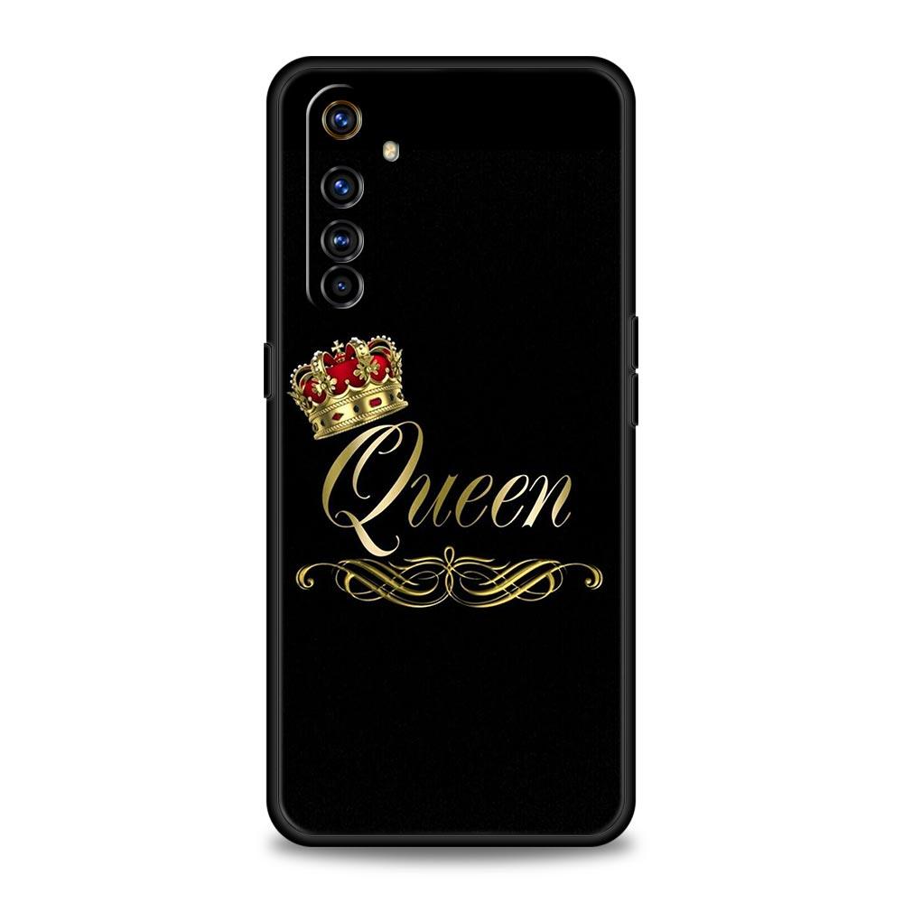 Couple Style Crown King Queen Phone Case For Realme 12 11 10 9 8 5G 7 6 GT5 GT3 GT2 Pro C21 C11 C25 C35 GT Neo 2 3 3T 5 Cover