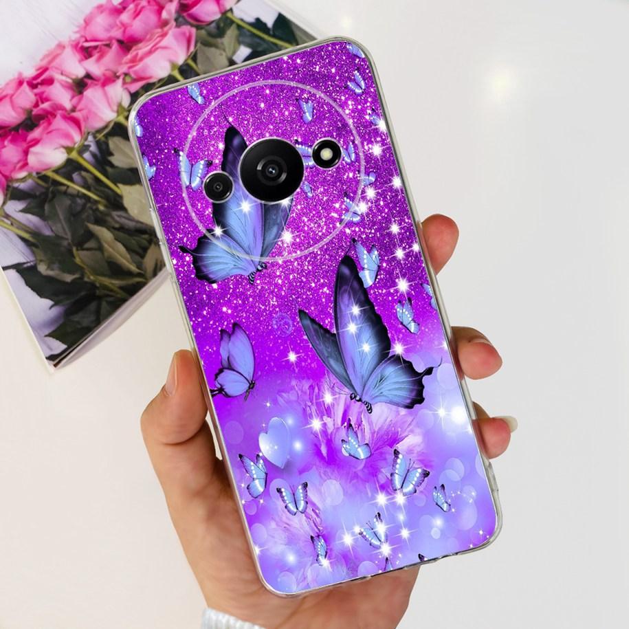 For Xiaomi Redmi A3 Case 2024 Popular Flower Soft Silicone Clear TPU Phone Cover For Xiomi Redmi A3 A 3 Bumper on RedmiA3 Fundas
