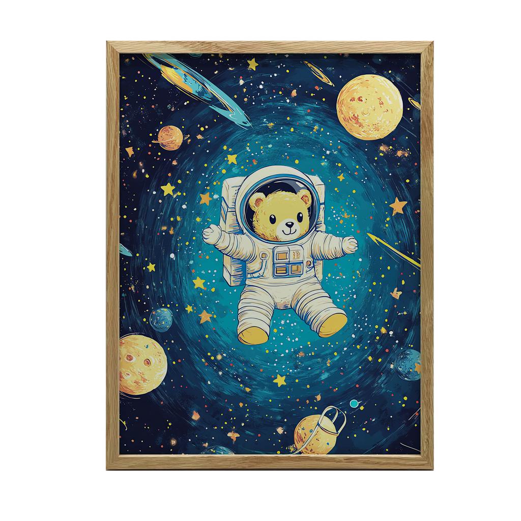 Plakat Kosmiczny Miś Astronauta Plakat Kosmiczny Miś Astronauta, 70X100 Cm, Bez Ramy, Papier Matowy 230 Gsm