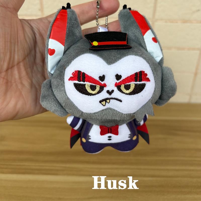 10cm Cosplay Anime Hazbin Animation Hotel Charakter Lustiger Lucifer Und Wütender Husk Plüschtier Schlüsselanhänger Anhänger Cartoon Plüschtier Puppe About 10cm