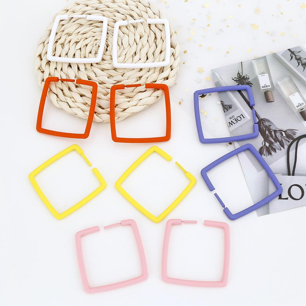 European and American fashion geometric square earrings for women, Korean version retro acrylic earrings