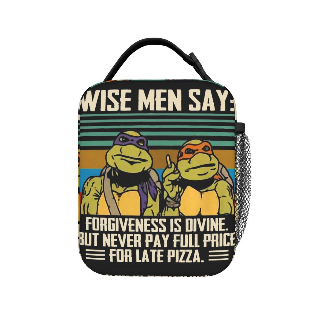 Teenage Turtles Eating Pizza And Skateboarding Insulated Lunch Bag Cooler Bag Meal Container Ninja Turtles Tote Lunch Box