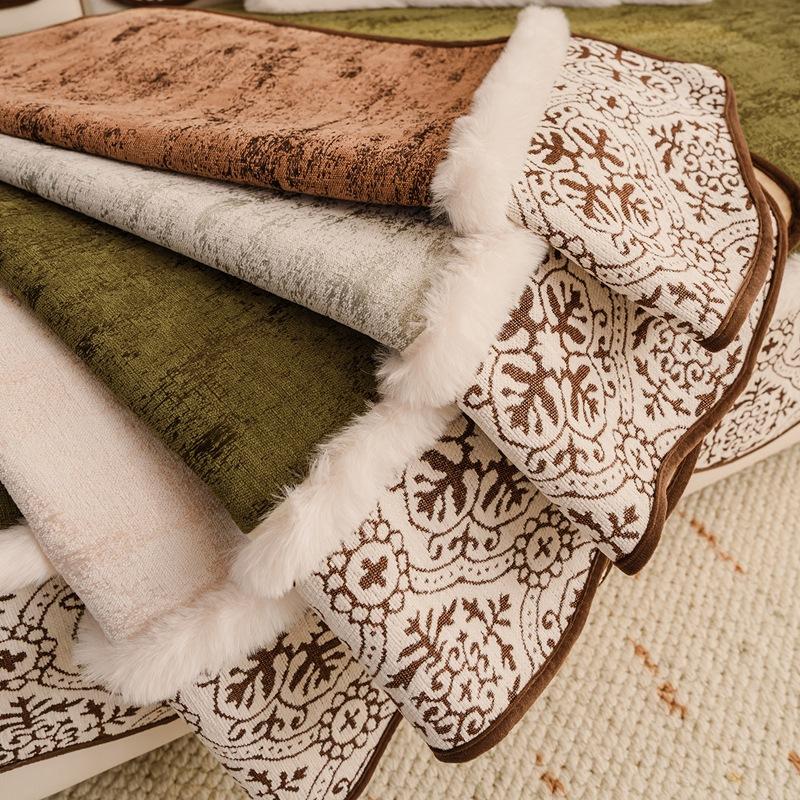 Light Luxury Sofa Cover Thickened Simple Anti Slip Comfortable Sofa Cushion High-end Home Decoration Edging Covering Cloth Towel