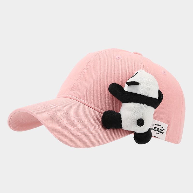 Cute Panda Embroidered Baseball Cap For Women Summer Sun Protection With Curved Brim And Adjustable Strap