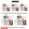 2pcs 2D Flat Printing Merry Christmas Popular Drapes Merry Christmas Santa Tree_a Fabric Without Electricity Family Party Use
