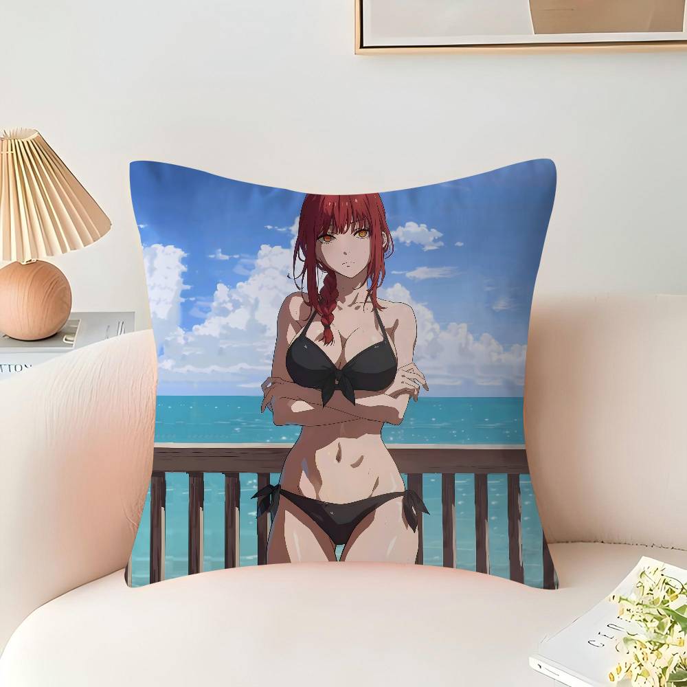 Anime M-Makima Kissenbezug Auto Dekokissenbezug Für Sofa Auto Weihnachtsgeschenk 40x40cm 45x45cm
