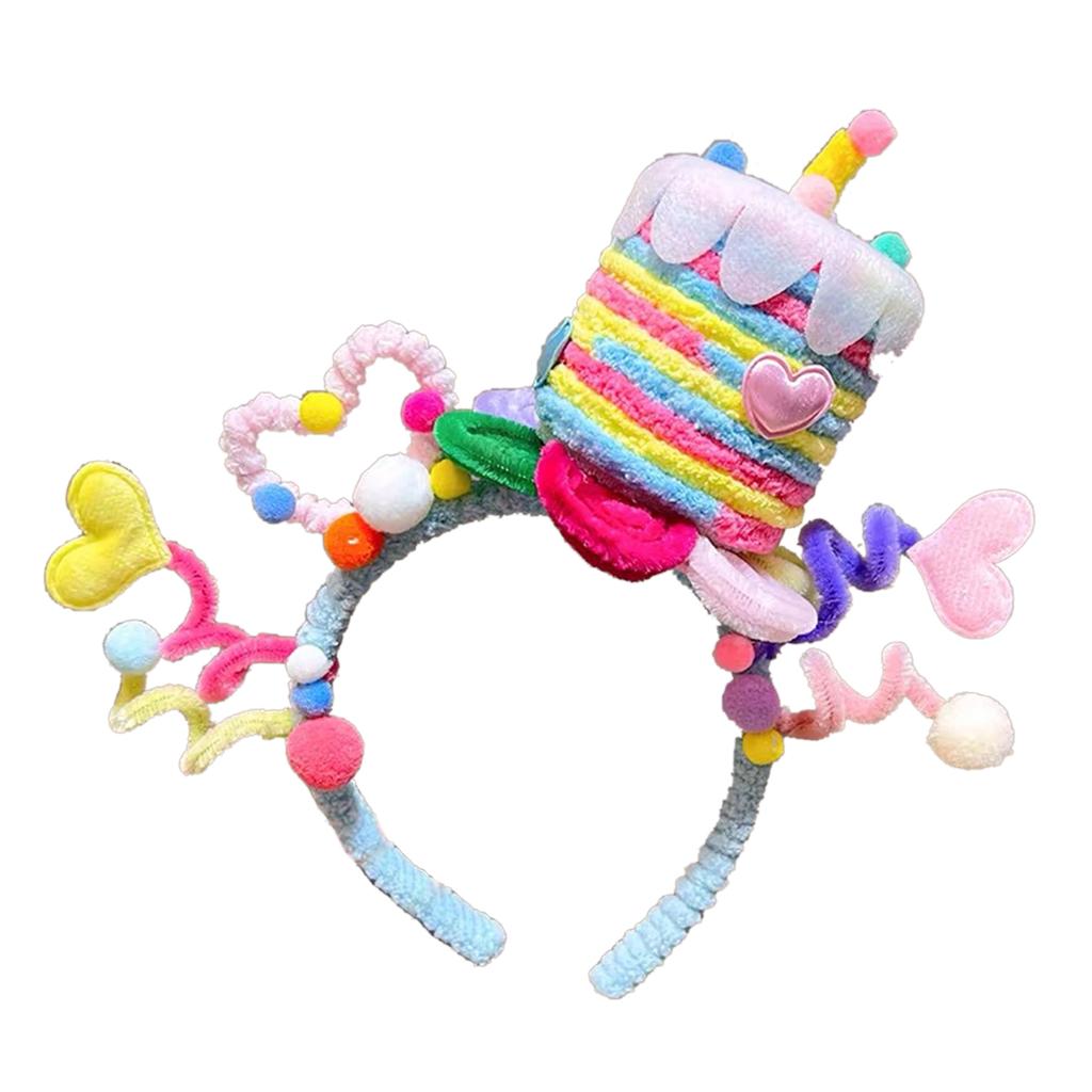 Świąteczna opaska z skręcanego drutu z dekoracjami do ciasta w kolorze gwiezdnej purpury. Wygodne nakrycie głowy dla dzieci i dorosłych.